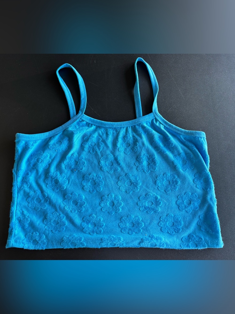 Blue Floral Texture Tank Top - Women